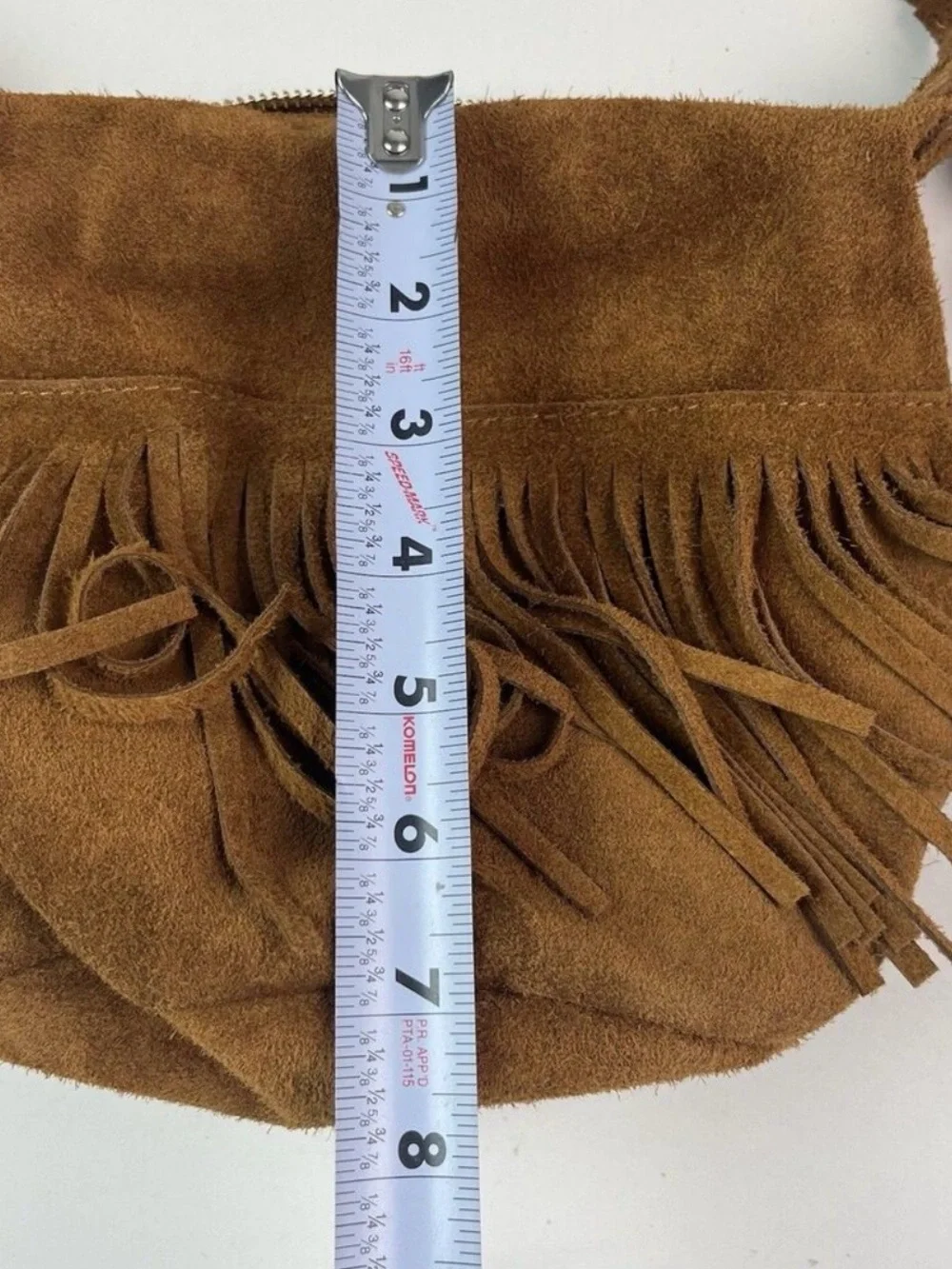 NWT Marlon Italy Suede Leather Fringe Hobo Bag Brown Western Cowgirl Festival